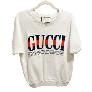 Gucci Logo Cities Graphic Ivory Sweatershirts